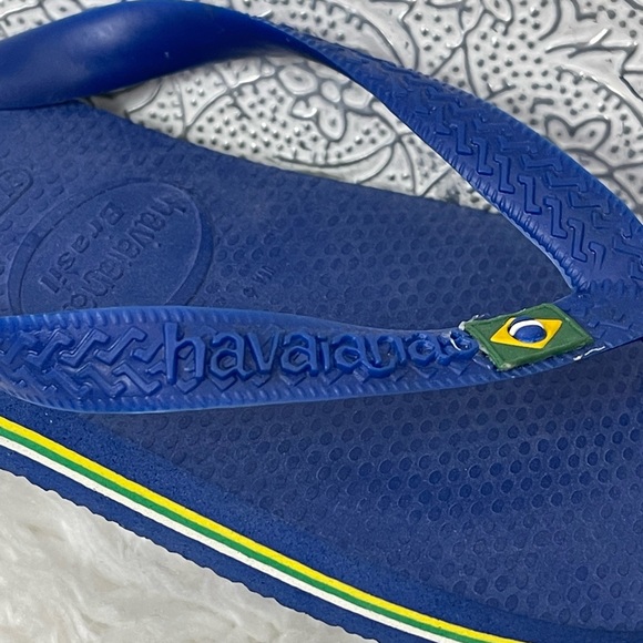 Havaianas Brazil Flip Flops Midnight Blue NWOT Size 37-38 - Picture 2 of 6